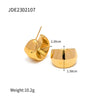 Women's Stainless Steel Geometric Arc Earrings With Electroplating