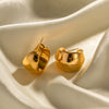 Women's Stainless Steel Geometric Arc Earrings With Electroplating