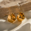 Women's Stainless Steel Geometric Arc Earrings With Electroplating