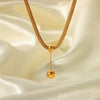 Women's Stainless Steel Geometric Ball Pendant Necklace With Electroplating Fashion Light Luxury Jewelry
