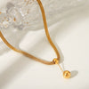 Women's Stainless Steel Geometric Ball Pendant Necklace With Electroplating Fashion Light Luxury Jewelry