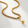 Women's Stainless Steel Geometric Ball Pendant Necklace With Electroplating Fashion Light Luxury Jewelry