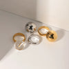 Women's Stainless Steel Geometric Ball Pendant Ring Jewelry Electroplated
