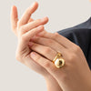 Women's Stainless Steel Geometric Ball Pendant Ring Jewelry Electroplated