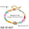 Women's Stainless Steel Geometric Bamboo Pattern Necklaces And Bracelets With Zircon And Imitation Shell Accents Vacuum Plated Finish