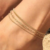 Women's Stainless Steel Geometric Beach Foot Jewelry Set Retro Multi Layered Anklet And Foot Chain Fashion Style Accessories