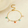 Women's Stainless Steel Geometric Beaded Pendant Bracelet Electroplated Fashion Jewelry
