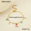 Women's Stainless Steel Geometric Beaded Pendant Bracelet Electroplated Fashion Jewelry