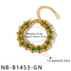 Women's Stainless Steel Geometric Bracelet With Dopamine Color Oil Drip Design And 18K Vacuum Plated Finish