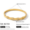 Women's Stainless Steel Geometric Bracelet With Rhinestone Accents And Goldtone Vacuum Electroplated Finish