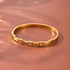 Women's Stainless Steel Geometric Bracelet With Rhinestone Accents And Goldtone Vacuum Electroplated Finish