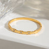 Women's Stainless Steel Geometric Bracelet With Rhinestone Accents And Goldtone Vacuum Electroplated Finish