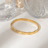Women's Stainless Steel Geometric Bracelet With Rhinestone Accents And Goldtone Vacuum Electroplated Finish