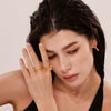 Women's 316L Stainless Steel Geometric Butterfly Fairy Light Luxury Opening Ring Plated 18K True Gold Color Preservation Hand Jewelry