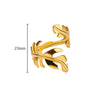 Women's Stainless Steel Geometric Butterfly Open Leaf Snake Retro Popular Ring With Electroplating