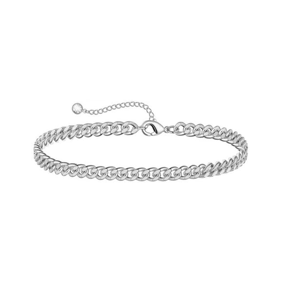 Women's Stainless Steel Geometric Chain Bracelet Set With Flat Snake Chain And Paperclip Chain Electroplated Simple Versatile Jewelry
