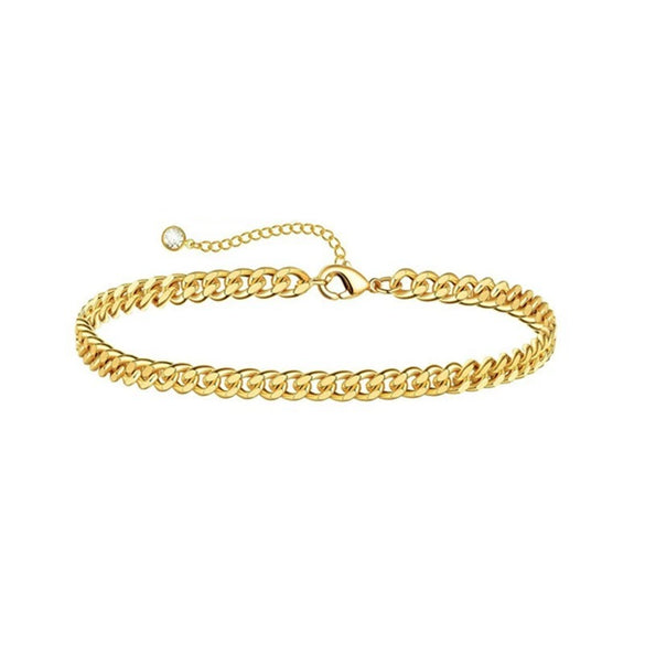 Women's Stainless Steel Geometric Chain Bracelet Set With Flat Snake Chain And Paperclip Chain Electroplated Simple Versatile Jewelry
