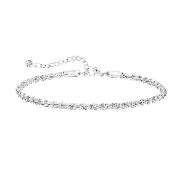 Women's Stainless Steel Geometric Chain Bracelet Set With Flat Snake Chain And Paperclip Chain Electroplated Simple Versatile Jewelry