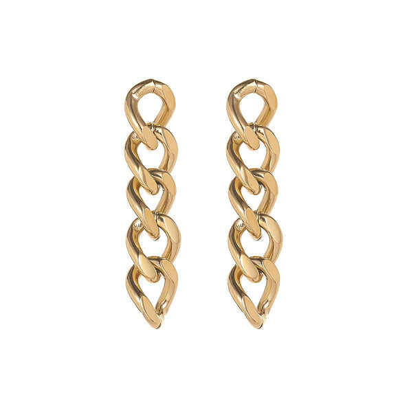 Women's Stainless Steel Geometric Chain Earrings With Electroplating