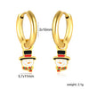 Women's Stainless Steel Geometric Christmas Earrings With Electroplated Festive Design Fashion Holiday Ear Accessories