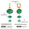 Women's Stainless Steel Geometric Colorful Natural Stone Tassel Earrings With Plated Finish And Elegant Sparkling Design
