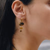 Women's Stainless Steel Geometric Colorful Natural Stone Tassel Earrings With Plated Finish And Elegant Sparkling Design
