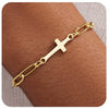 Women's Stainless Steel Geometric Cross Bracelet With Electroplated Finish Fashion Simple Friendship Gift Jewelry