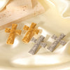 Women's Stainless Steel Geometric Cross Electroplated Light Luxury Vintage Earrings