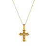 Women's Stainless Steel Geometric Cross Necklace With Zircon Design And 18K Gold Vacuum Plated Finish