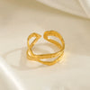 Women's Stainless Steel Geometric Cross Opening Ring With Electroplating
