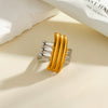 Women's Stainless Steel Geometric Cross Ring With 18K Vacuum Plated Finish Light Luxury Minimalist Fashion Jewelry