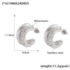 Women's 316L Stainless Steel Geometric Cshaped Diamond Earrings With 18K Real Gold Plating