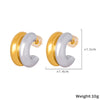 Women's 316L Stainless Steel Geometric Cshaped Diamond Earrings With 18K Real Gold Plating