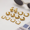 Women's Stainless Steel Geometric Cshaped Electroplated Earrings