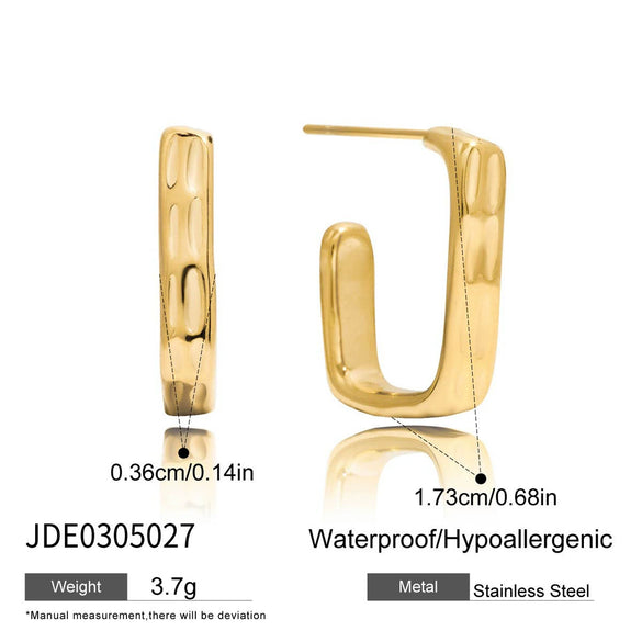 Women's Stainless Steel Geometric Cshaped Electroplated Earrings