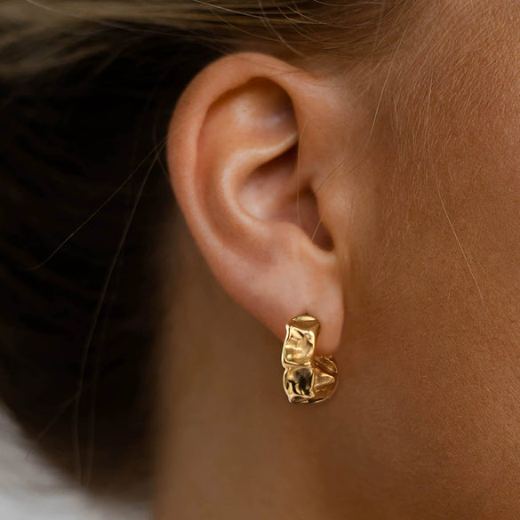 Women's Stainless Steel Geometric Cshaped Electroplated Earrings