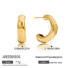 Women's Stainless Steel Geometric Cshaped Electroplated Earrings