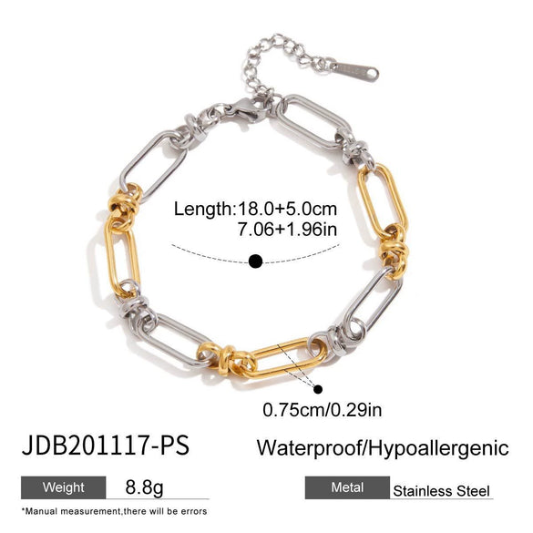 Women's Stainless Steel Geometric Cuban Bracelet With Electroplating Jewelry
