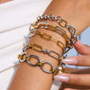 Women's Stainless Steel Geometric Cuban Bracelet With Electroplating Jewelry