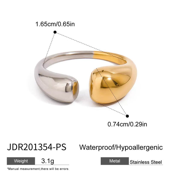 Women's Stainless Steel Geometric Design Electroplated Ring