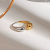 Women's Stainless Steel Geometric Design Electroplated Ring