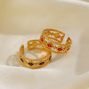 Women's Stainless Steel Geometric Devil's Eye Oil Drop Ring With Electroplating