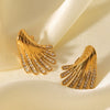 Women's Stainless Steel Geometric Diamond Wing Earrings