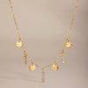 Women's Stainless Steel Geometric Disc Pendant Necklace With Rhinestone Tassel Detail And Electroplated Finish