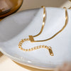 Women's Stainless Steel Geometric Double Layer Flat Snake Chain Bracelet Jewelry Electroplated