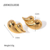 Women's Stainless Steel Geometric Double Layer Glossy Water Drop Earrings Jewelry With Electroplating Treatment