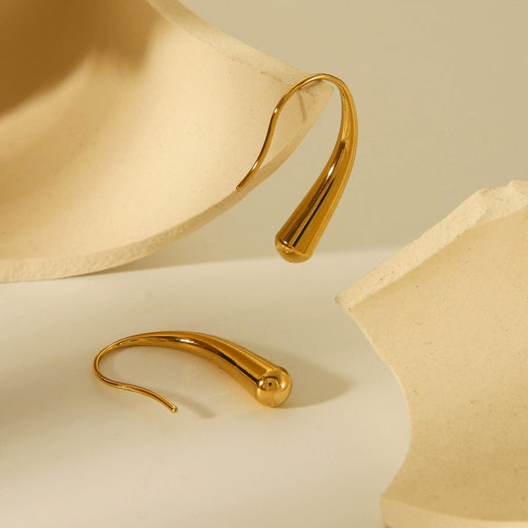Women's Stainless Steel Geometric Drop Earrings With Electroplating