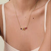 Women's Stainless Steel Geometric Drop Shape Ruby Clavicle Chain All Match Zircon Elegant Necklace