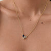 Women's Stainless Steel Geometric Drop Shape Ruby Clavicle Chain All Match Zircon Elegant Necklace