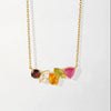 Women's Stainless Steel Geometric Drop Shape Ruby Clavicle Chain All Match Zircon Elegant Necklace
